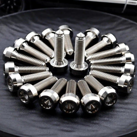 Beefed-Up Ultra Light Titanium Bolt M7x24.5mm With 1.0mm Pitch And 12 Point Spline Socket Forged Head For BBS Wheel Mods Gr5 Ti Fasteners