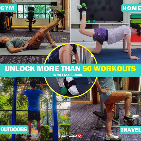 Multi-activity collage using Dumbbell Foot Strap Attachment For Home Gym Workouts Turn Any Dumbbell Into A Leg Workout Powerhouse Tibialis Trainer Kettlebell Converter For Leg Curls Hamstring Curls And Leg Extensions at gym, home, outdoors, travel