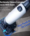 Workhorse 17 Inch Floor Polisher And Carpet Cleaner with white finish and dual brush heads for commercial use.