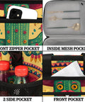 Insulated Picnic Backpack Lunch Box For Women and Men portable tote cooler bag with pockets showing phone and cutlery