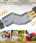 Gas Hose Swivel Three Quarter Inch With Three Quarter NPT Connector 360 Degree Rotating Zinc Alloy Fitting For Transfer Pump Nozzle Multi Plane Kit Heavy Duty Leak Resistant Durable Construction Grey, 3-piece swivel connector