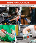 Heavy Duty Pneumatic Pop Rivet Gun And Air Riveter Tool For Fastener Assembly used in automotive repairs and metal fabrication.