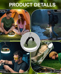 People using Rechargeable Camping Light Lantern With Six Modes And Three Color Temps, Waterproof Emergency Tent Light for various activities.