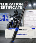 Half Inch Drive Click Torque Wrench With 10 To 180 Ft Lb Range, 72 Tooth Dual Direction Ratchet, displayed with case and calibration certificate
