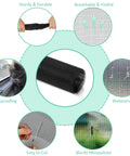 No Sweat DIY Trim To Fit Window Screen For Sliding Doors And Patios And Pet Proof Anti Mosquito Mesh showing black polypropylene mesh roll.