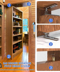 Heavy Duty Door Pivot Hinges 2 Pack For Wood Doors Up To 300 Lb With 360 Degree Hidden Rotation Ideal For Secret Compartments In Bookcases Cabinets Drawers And Furniture
