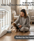 Heavy Duty Marble Door Stopper With Handle 3 Lb Solid Stone Door Holder Anti Slip Base next to door in living room