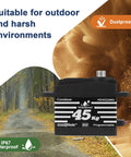 Waterproof 45Kg High Torque RC Steering Servo With Metal Gear Digital Coreless Motor, suitable for outdoor environments