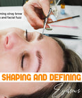 Pro Grade Precision Facial Hair Scissor For Eyebrows, Mustache And Beard, Premium Stainless Steel Grooming Tool in use on eyebrows
