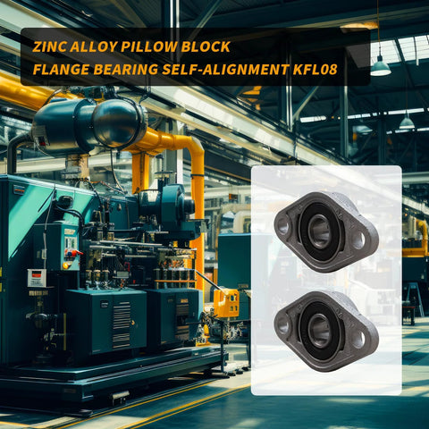 Front view of two gray zinc-alloy pillow block bearings with 3/8 in bore