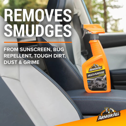 Get Your Ride Looking Sharp With This Multi Purpose Car Cleaner Spray In 16 Fl Oz on car seat, tackling tough dirt and grime.