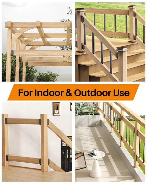 Sturdy 201 Stainless Steel All Weather Deck Railing Brackets Set For 30 Degree Stair Connectors Wood Post To Handrail Fence Railing And Barn Beam Use 2 Pair Actual 1.5 By 3.5 Inches Built Tough