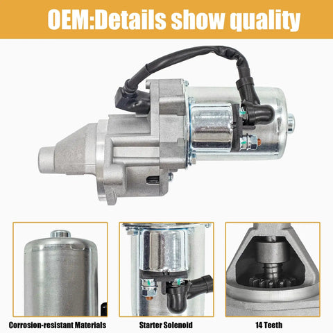 12V Electric Starter Motor With 14 Teeth For 420cc Generators Including Honda GX390 GX340 XP16HPE XP18HPE GP Series