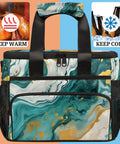 Marble Texture Insulated Picnic Backpack Lunch Bag For Women And Men with compartments to keep food warm or cold