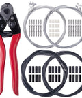 All In One Steel Bike Brake And Shifter Cable Kit With Stainless Cutter and accessories displayed