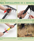 Heavy Duty Garden Rake With Long 74 Inch Handle And 12 Metal Tines For Loosening And Leveling Soil Yard Work step-by-step installation