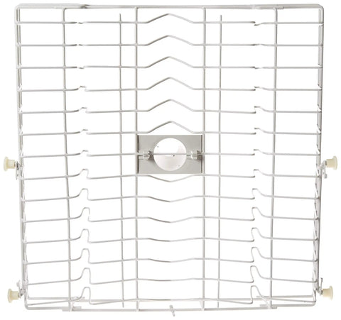 Genuine OEM Upper Dishrack Assembly For Dishwashers, White, Replacement Part Fits GE Models Including WD28X10369, front view with rollers