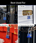 XT Series 44mm Laminated Steel Padlock in outdoor security settings, used on truck latches, storage, and work boxes