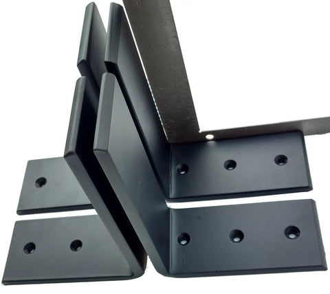 Heavy Duty L Brackets For Countertop Support Black Steel Six By Eight Inches Three Eighths Inch Thick Holds Up To 150 Lbs Hidden
