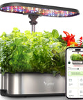 Smart Indoor Hydroponic Garden System With 12 Pods App And WiFi Control Dope 24W LED Grow Light with fresh herbs