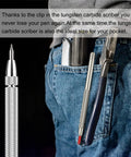 4 Pack Tungsten Carbide Scriber Tool Set With Magnet, Pro Grade Metal Engraving Pen clipped to pocket, durable aluminum handle