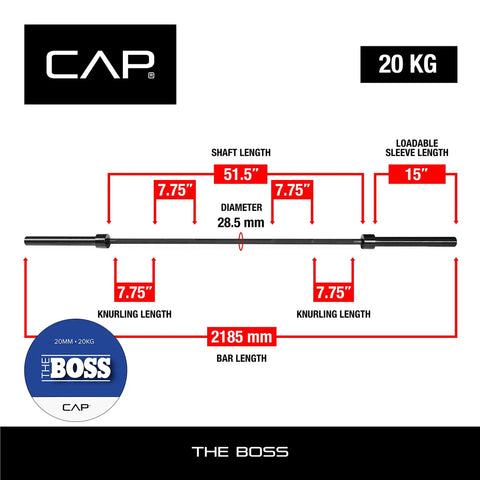 Elite Seven Foot Olympic Weight Bar Built Different With Stainless Spin Sleeves And Aggressive Knurling For Real Deal Lifters Crushing Personal Records And Heavy Squat Sessions; detailed dimensions and specifications.