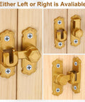 Premium Gold Aluminum Flip Gate Latch Set, Tough As Nails 90 To 180 Degree Swing Barn Door Lock With Screws And Glue, Solid Hardware For wood fence.