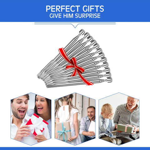 12 Piece Telescoping Magnet Pickup Tools Set With Pocket Clip, 2 Pound Magnetic Grabber Stick arranged as a fan with red ribbon
