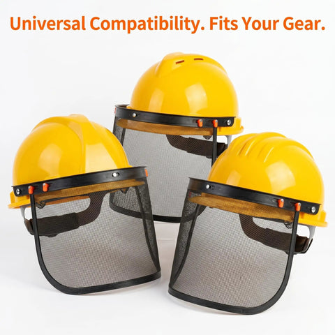 Universal Hard Hat Face Shield Attachment Kickass Flip Up Protective Visor With Solid Aluminum Bracket And Heavy Duty Steel Mesh Guard Built Tight For Construction And Landscaping Crews