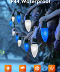 Snowflake LED String Lights 2 Pack 50ft G40 Bulbs Shatterproof Outdoor Patio Decor Cozy Vibes Warm White Yellow Glow For Patio Backyard Deck Pergola Garden Cafe Party Ambience.
