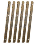Six Piece 150 Mm Metal Piano Hinges In Vintage Bronze, Continuous 180 Degree Door Hardware close-up view of hinges.
