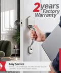 Lower Half Front Entry Handleset With Knob 304 Stainless Steel shown on living room door with hand opening