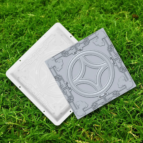Path Maker Paver Mold For Garden, Reusable Outdoor Pavement Mold, Create Antique Walkways And Patios, Durable plastic tool on grass