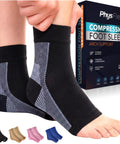 Heavy Duty 20 To 30 MmHg Ankle Brace And Compression Socks For Men And Women, black sleeves with packaging box