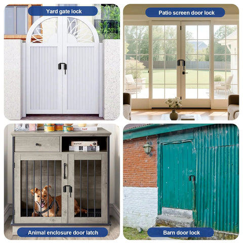 Variety of locks including 2 Pack 2.36 Inch Patio Sliding Door Loop Lock for 90 to 180 Degree Glass Doors, yard gate, and barn door.