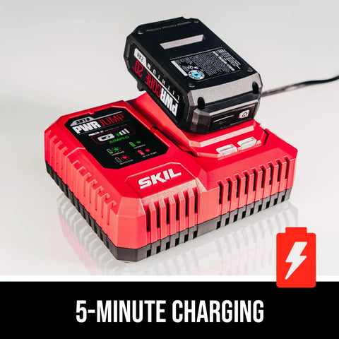 PWRJump charger with 2.0Ah battery for Beast Mode Ready PWR CORE 20 Brushless 20V Oscillating Tool Kit, 5-minute charging