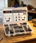 Super Tough Rivnut Tool Kit With 60 Piece M3 To M8 Threaded Inserts For Rustproof Auto Repair Sheet Metal Fastening And Furniture Fixing Without Breaking The Bank, M3-M8 kit in case