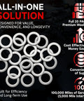 Made In USA M14 Oil Drain Plug Crush Washers 14mm Seal Ring Kit For Acura Honda Kia Hyundai, 20 Pack Aluminum Gasket Set