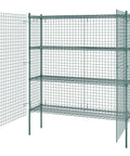 Rock Solid Commercial Grade Metal Wire Mesh Security Cage Kit With Green Epoxy Coating, 60x18x74 in storage cage