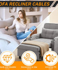 Get Your Sluggish Couch Back On Its Feet With This Two Pack Recliner Cable Replacement Set featuring D Rings in use on a sofa.