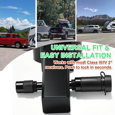 Heavy Duty Anti Theft Trailer Hitch Pin Lock For Five Eighths Inch Shackle Fits Class III And IV Two Inch Receiver Anti Rattle Tongue Lock Built Tough For Truck Boat And RV Trailers Black Three Inch Length