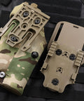 Built Different Eighty Piece Gun Holster Screw And Tri Prong T Nut Kit With 8-32 Threads Matched Exactly For Safariland Qls Kydex And Leather To Zero Out Any Rattle And Rig Your Setup Right Every Damn Day showing holster components on tactical gear.
