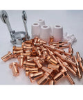 66 Piece Plasma Cutter Consumables Kit For PT 31 JG 40 LG 40 Torches With 15 Electrodes, 30 Nozzles, 5 Shield Cups, 15 Swirl Baffles