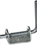 Heavy Duty Zinc Plated Steel Spring Latch With Snap Action Lever Tough Bolt On Install Great For Commercial Trailers Cargo Doors Panels Secure Quick Grip Auto Closes Or Locks Open Half Inch showing spring mechanism and bolt mount.