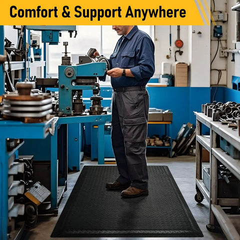 Heavy Duty Anti Fatigue Mat Beat Fatigue While Standing All Day Industrial 2 By 5 Feet Ergonomic Shop Mat in workshop use