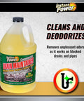 Commercial Drain Maintainer With Liquid Enzyme Clog Remover, Clears Grease Buildup, Deodorizes Drains, Keeps Pipes Flowing, Reduces Blockages, 1 Gallon bottle