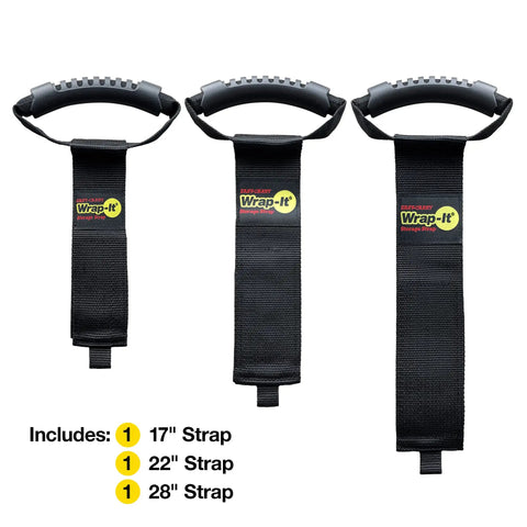 Assorted Three Pack Heavy Duty Easy Carry Straps With Built In Handle For Garden Hose Extension Cords Cables And Gear Organization