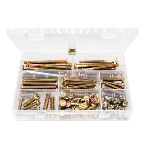 M8 Furniture Hardware Set With Hex Key Drive Socket Cap Screws And Barrel Nuts, 60 Bolts And 60 Nuts, M8 X 30mm To 80mm Lengths, Durable DIY Replacement Kit