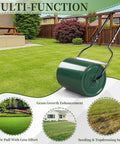 Beefed Up Heavy Duty Lawn Roller 8 Gallon Water Or Sand Fill With Drain Plug And U Shaped Handle For Push Or Pull Operation