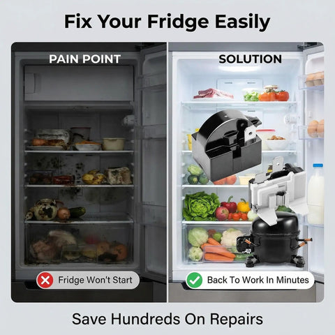 Fridge comparison showing before and after using Fridge Compressor Start Relay And Overload Protector Kit 4 7 Ohm 1 Pin PTC Starter
